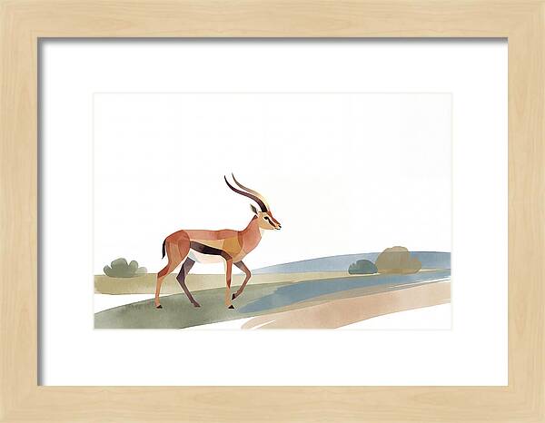 Grant Gazelle In Minimalist Style