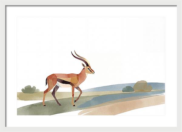 Grant Gazelle In Minimalist Style