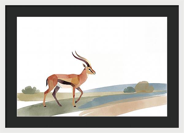 Grant Gazelle In Minimalist Style