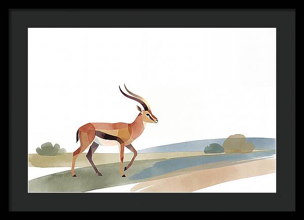 Grant Gazelle In Minimalist Style