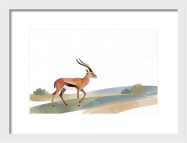 Grant Gazelle In Minimalist Style