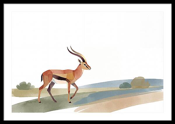 Grant Gazelle In Minimalist Style