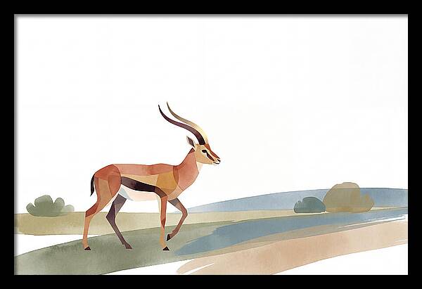 Grant Gazelle In Minimalist Style