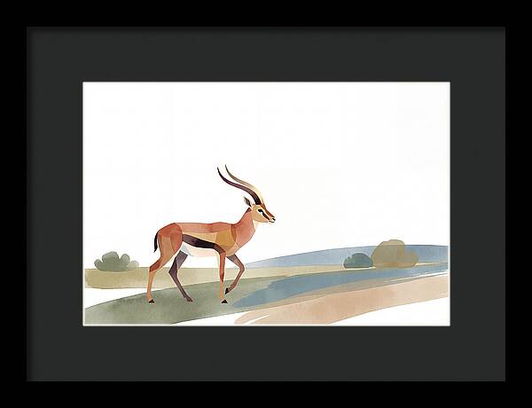 Grant Gazelle In Minimalist Style