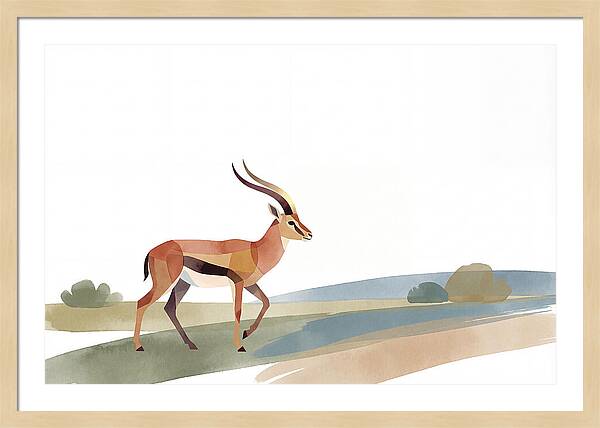 Grant Gazelle In Minimalist Style