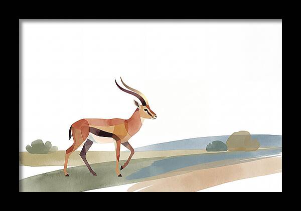 Grant Gazelle In Minimalist Style