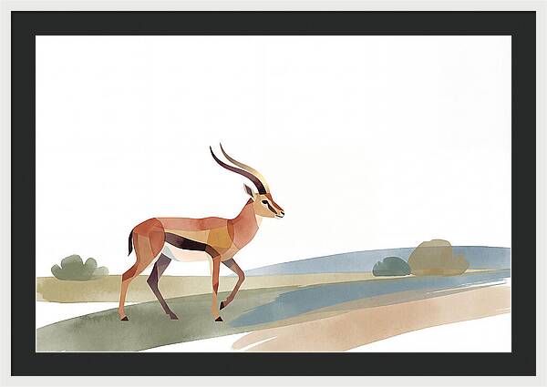 Grant Gazelle In Minimalist Style