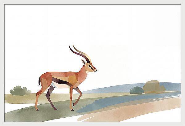 Grant Gazelle In Minimalist Style