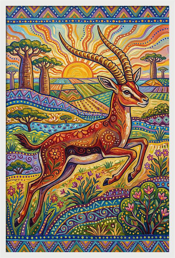 Grant Gazelle In Vibrant Landscape