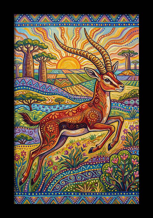 Grant Gazelle In Vibrant Landscape