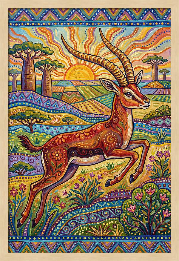 Grant Gazelle In Vibrant Landscape