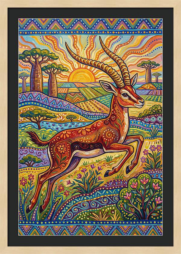 Grant Gazelle In Vibrant Landscape