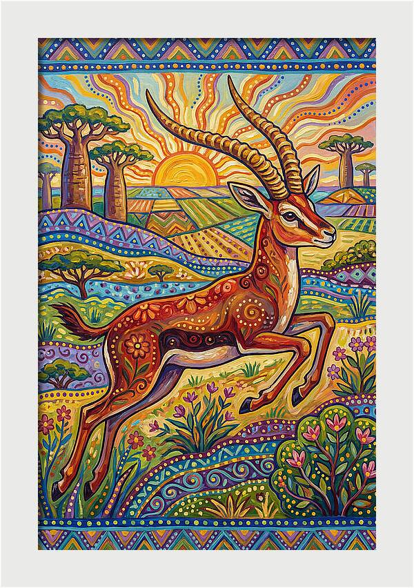 Grant Gazelle In Vibrant Landscape