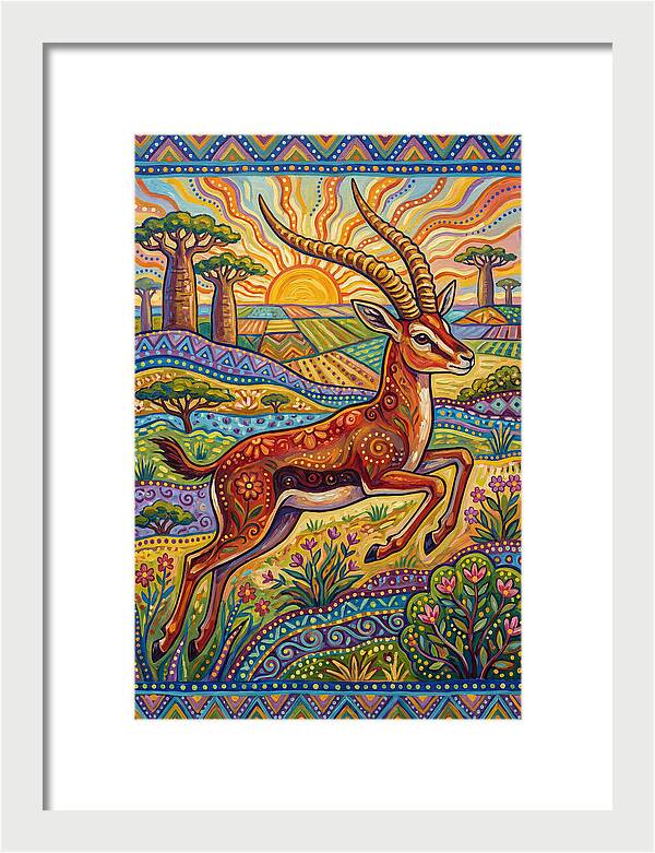Grant Gazelle In Vibrant Landscape