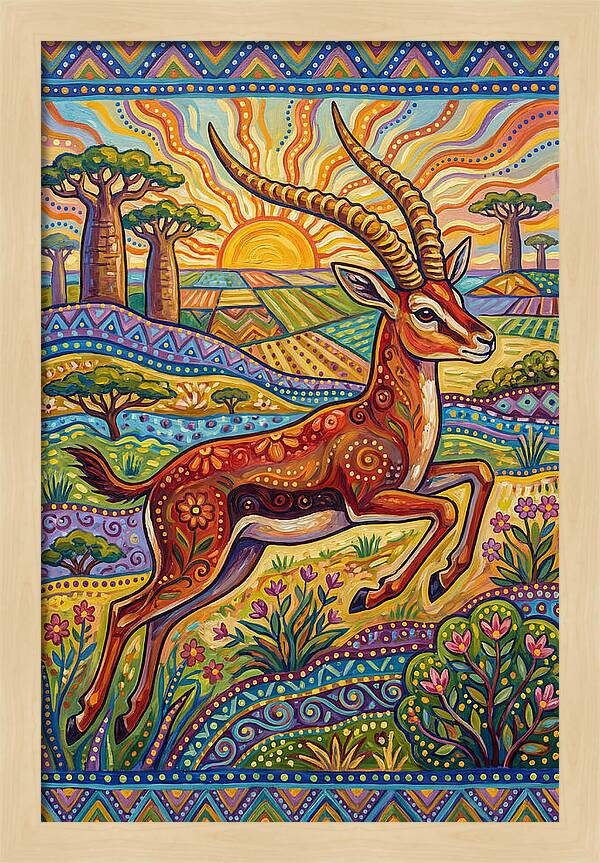 Grant Gazelle In Vibrant Landscape