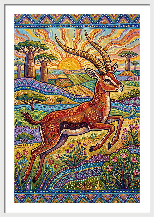 Grant Gazelle In Vibrant Landscape