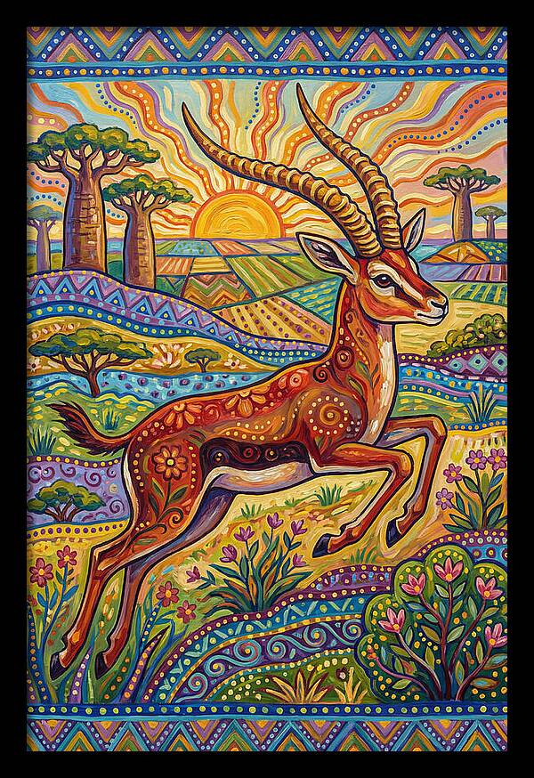 Grant Gazelle In Vibrant Landscape