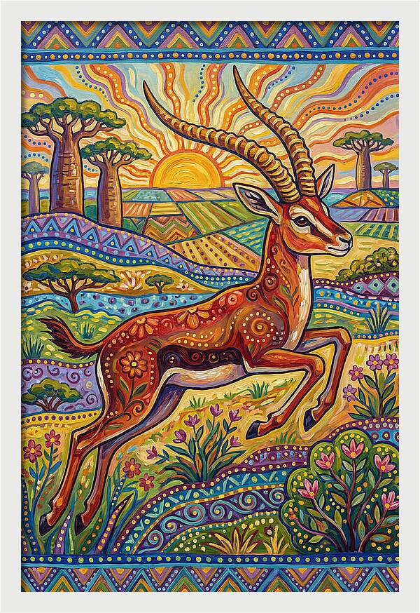 Grant Gazelle In Vibrant Landscape