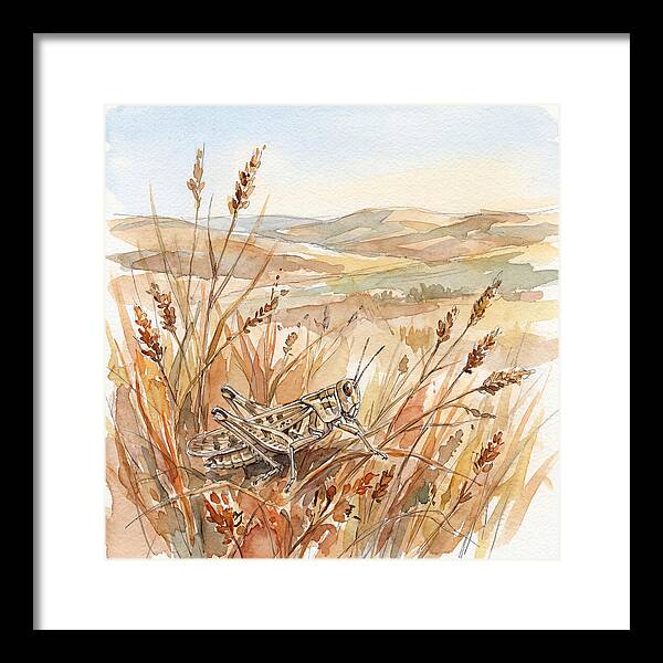 Grasshopper Among Golden Grasses