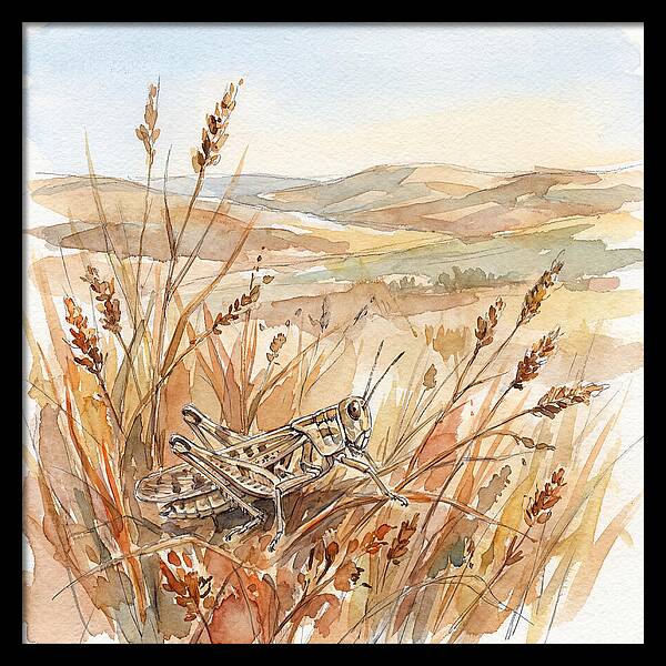Grasshopper Among Golden Grasses