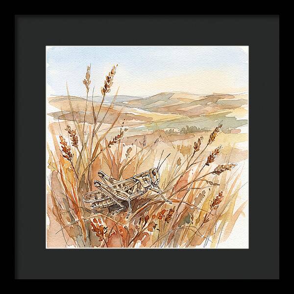 Grasshopper Among Golden Grasses