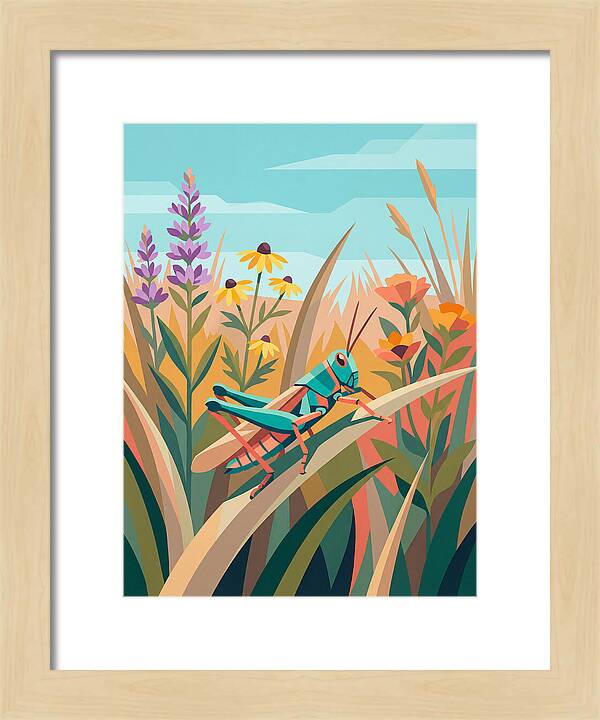 Grasshopper Among Vibrant Flora