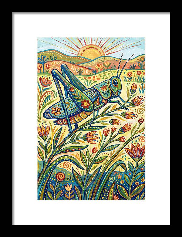 Grasshopper In Vibrant Fields