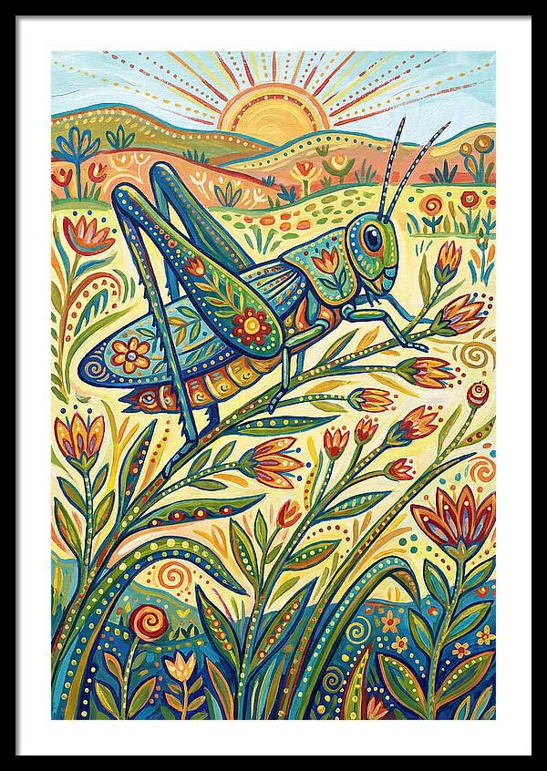 Grasshopper In Vibrant Fields