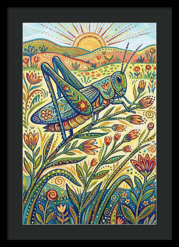 Grasshopper In Vibrant Fields