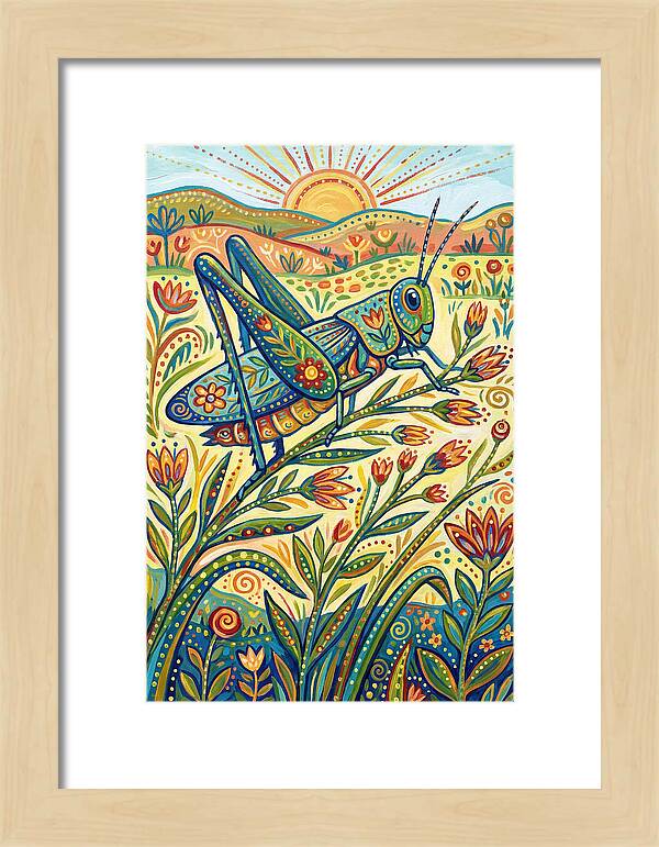 Grasshopper In Vibrant Fields