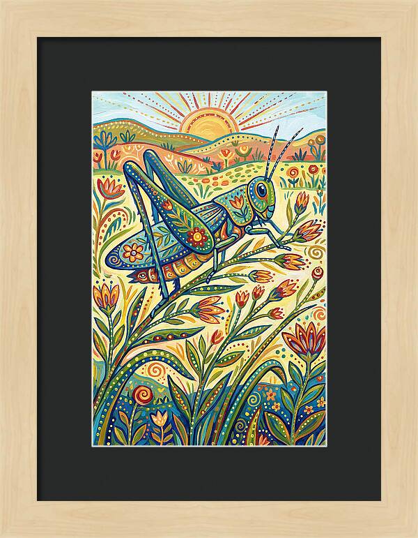 Grasshopper In Vibrant Fields