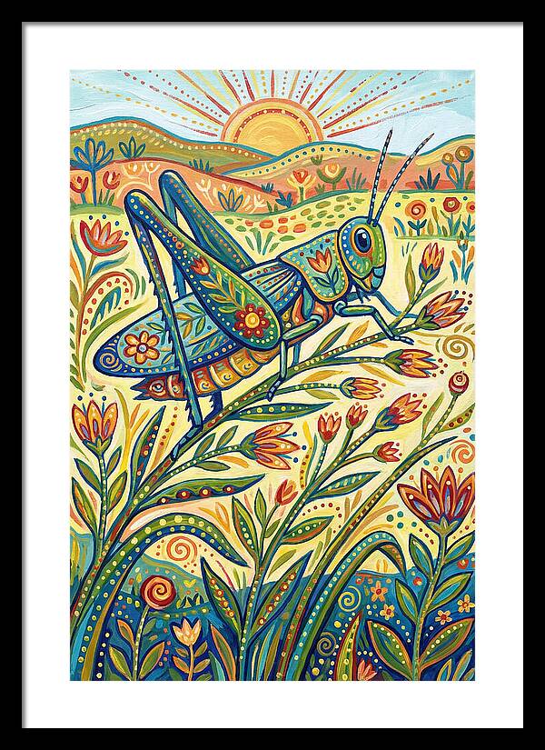 Grasshopper In Vibrant Fields