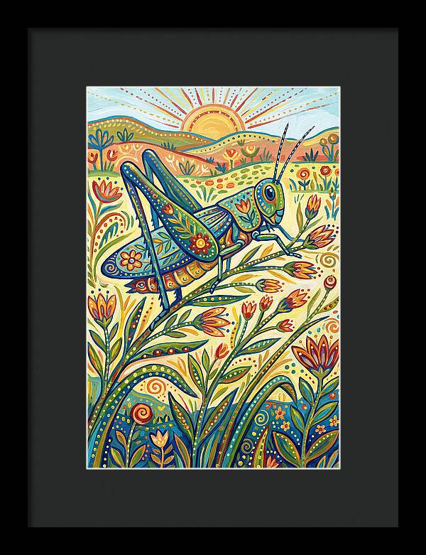 Grasshopper In Vibrant Fields