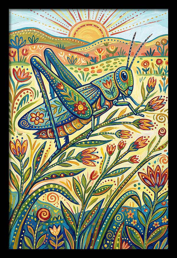 Grasshopper In Vibrant Fields