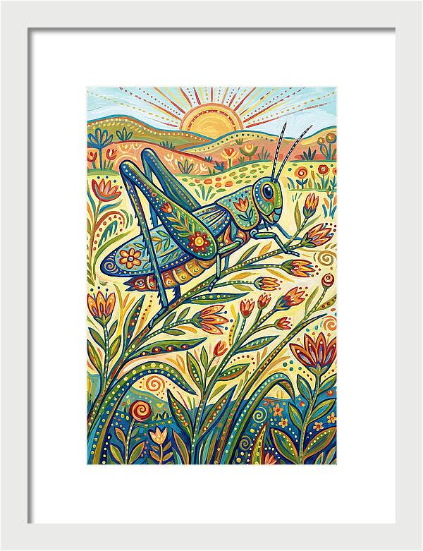 Grasshopper In Vibrant Fields