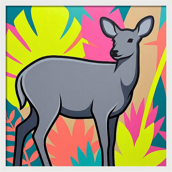 Gray Brocket Among Vibrant Foliage