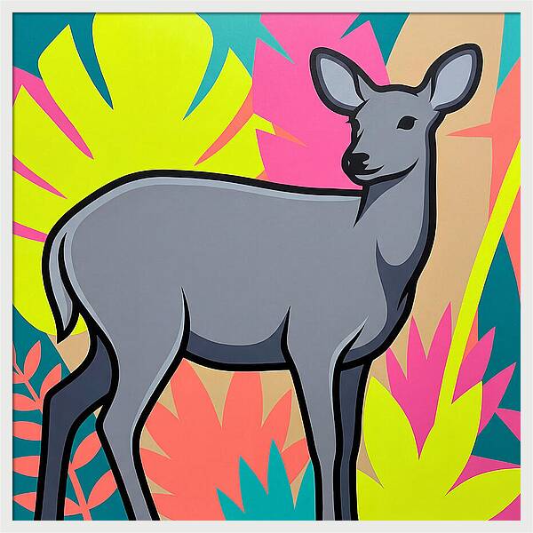 Gray Brocket Among Vibrant Foliage