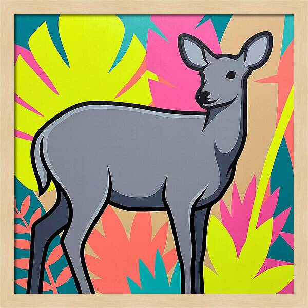 Gray Brocket Among Vibrant Foliage