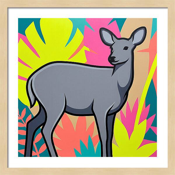 Gray Brocket Among Vibrant Foliage