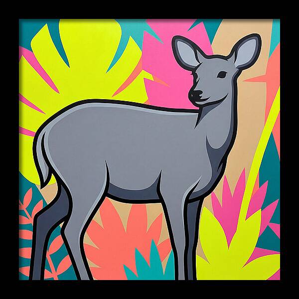 Gray Brocket Among Vibrant Foliage