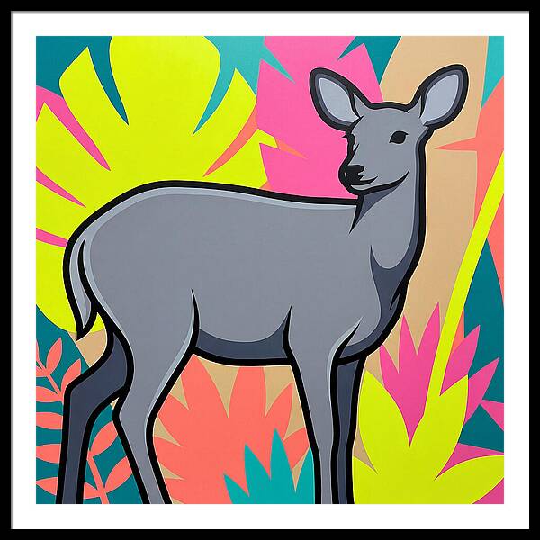 Gray Brocket Among Vibrant Foliage