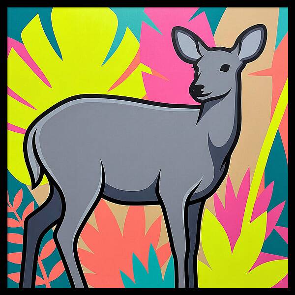 Gray Brocket Among Vibrant Foliage