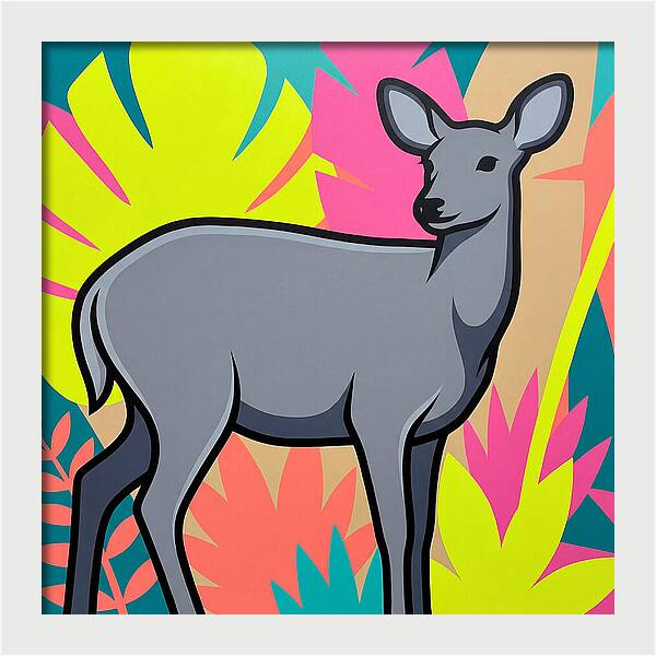 Gray Brocket Among Vibrant Foliage