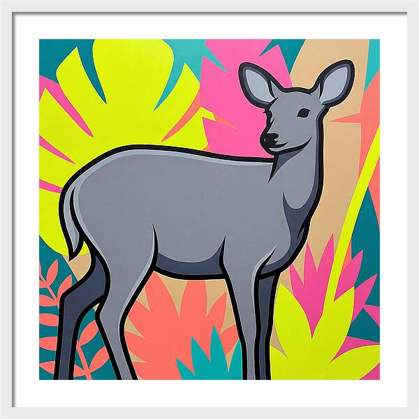 Gray Brocket Among Vibrant Foliage