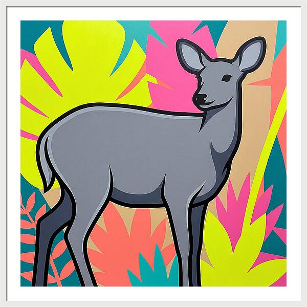 Gray Brocket Among Vibrant Foliage