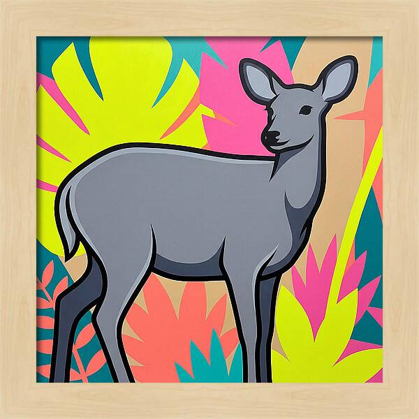 Gray Brocket Among Vibrant Foliage