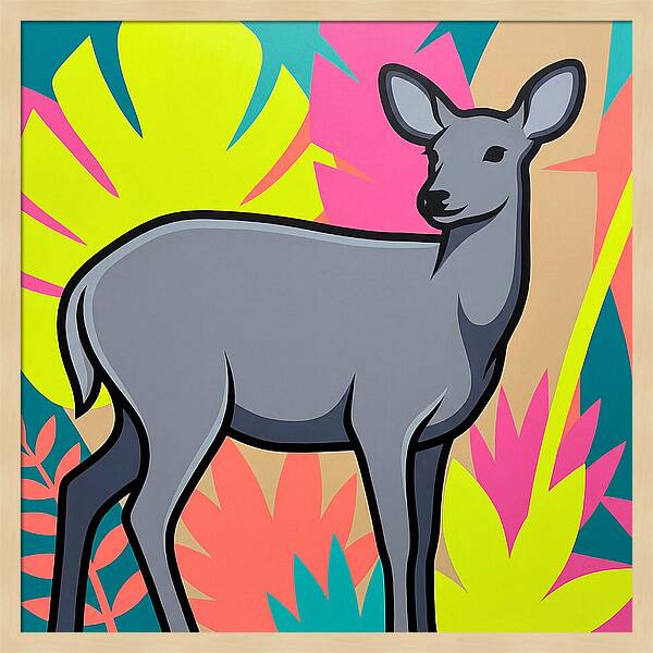 Gray Brocket Among Vibrant Foliage