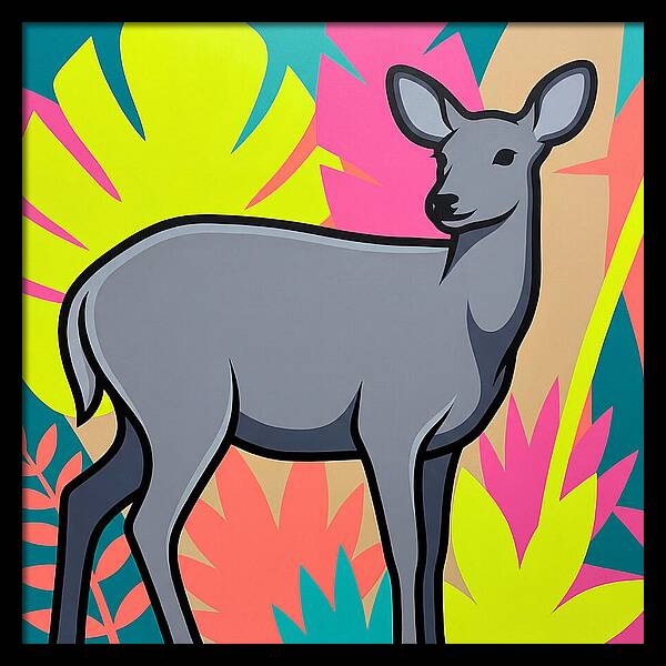 Gray Brocket Among Vibrant Foliage
