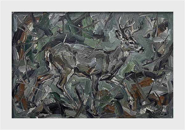 Gray Brocket In Expressionist Style