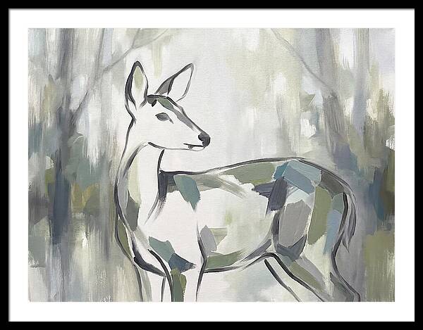Gray Brocket In Minimalist Style